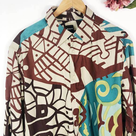 [DESIGUAL] Men's Button Up Collared Shirt - Picture 2 of 7